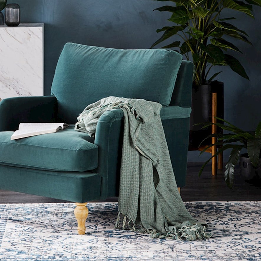 Kennedy Misty Forest Bamboo Linen Throw | Adairs