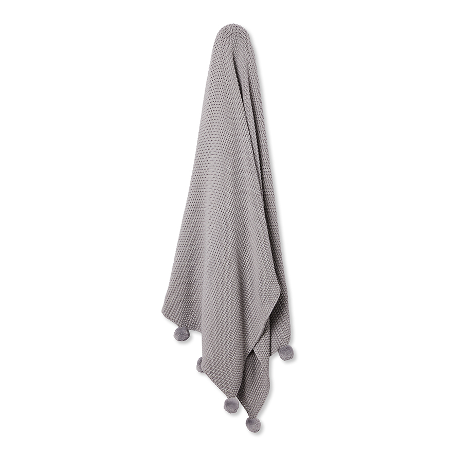 Pom Pom Mid Grey Throw Adairs