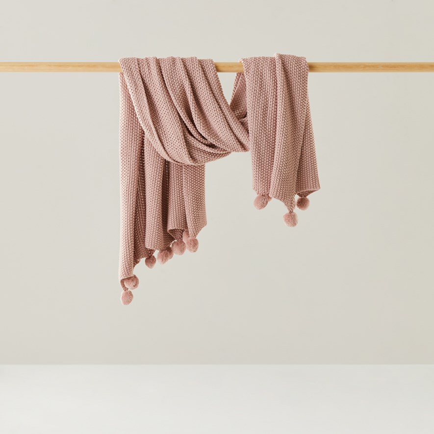 Pom Pom Throw Blush Homewares Throws Bed Runners Adairs Online