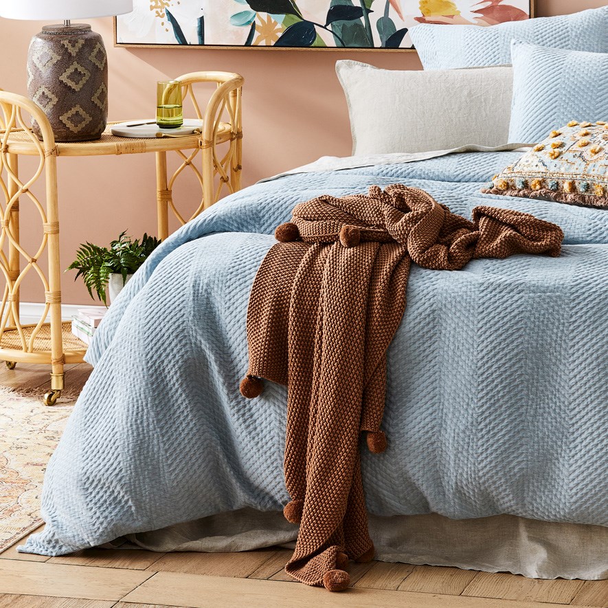 Pom Pom Caramel Throw Adairs