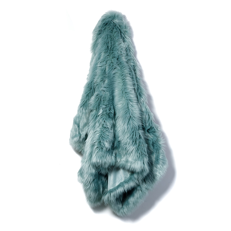 Home Republic - Alpine Blue Gum Fur Throw | Adairs