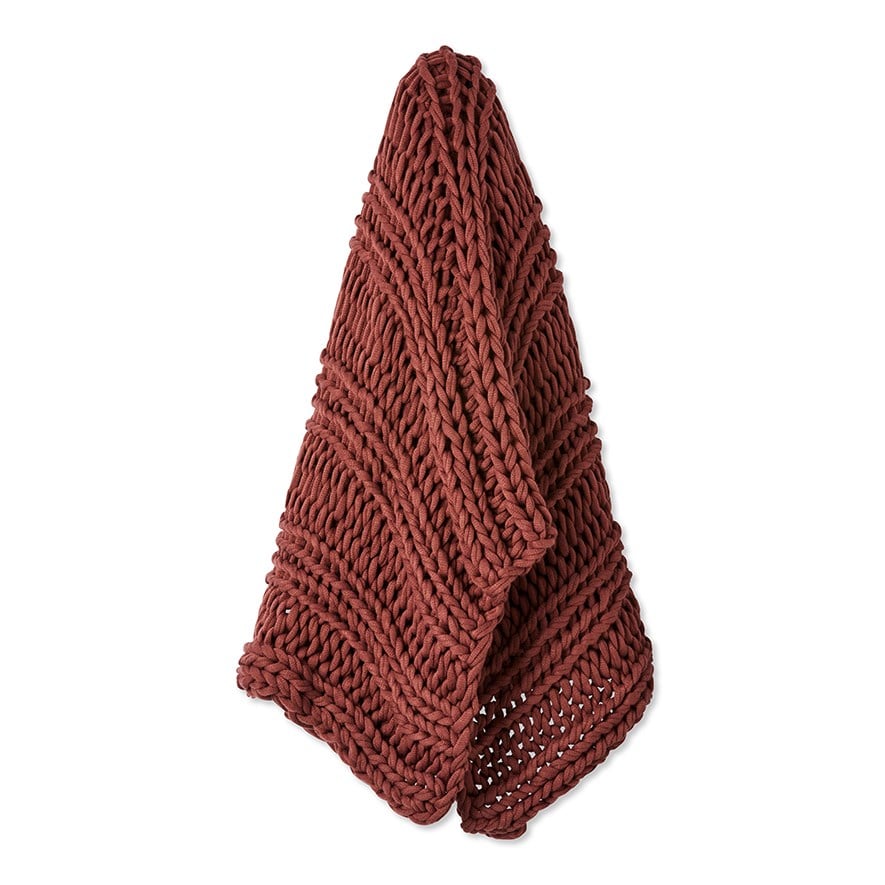 Newport Clay Chunky Knit Throw Adairs