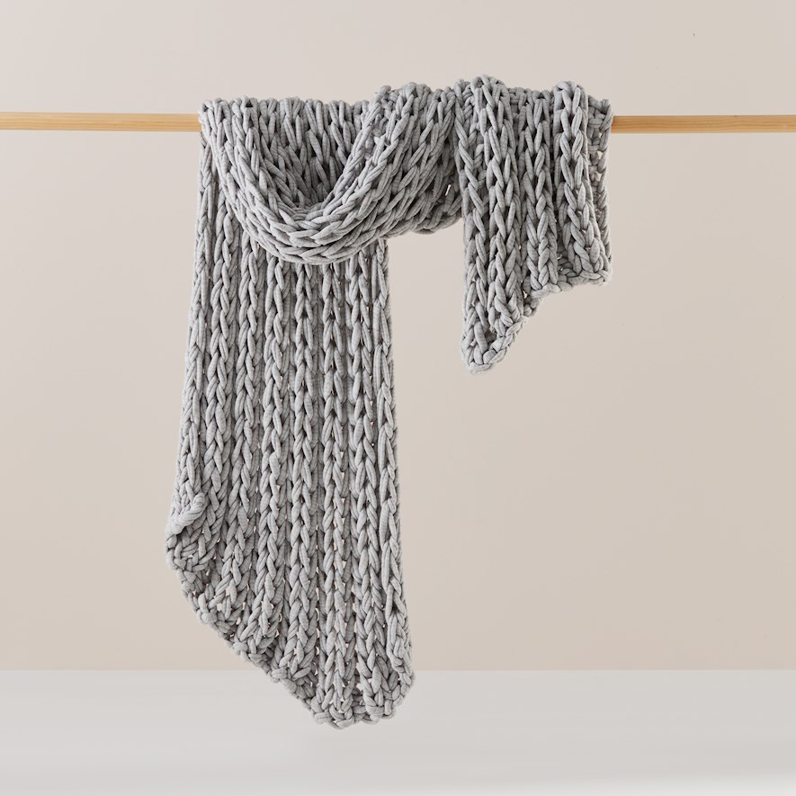 Chunky Knit Throw Newport Grey Adairs