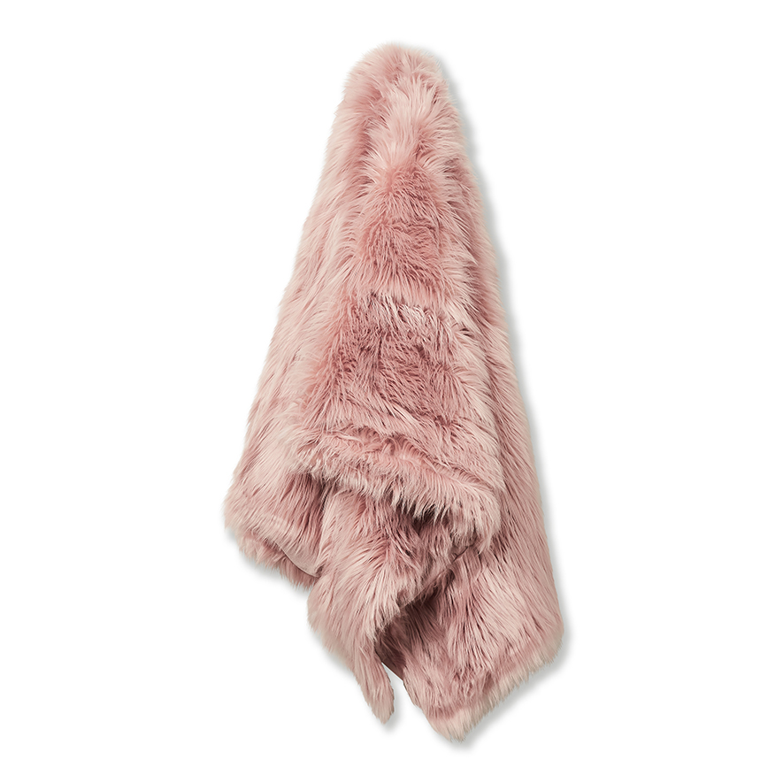 Alpine Rose Quartz Fur Throw Adairs