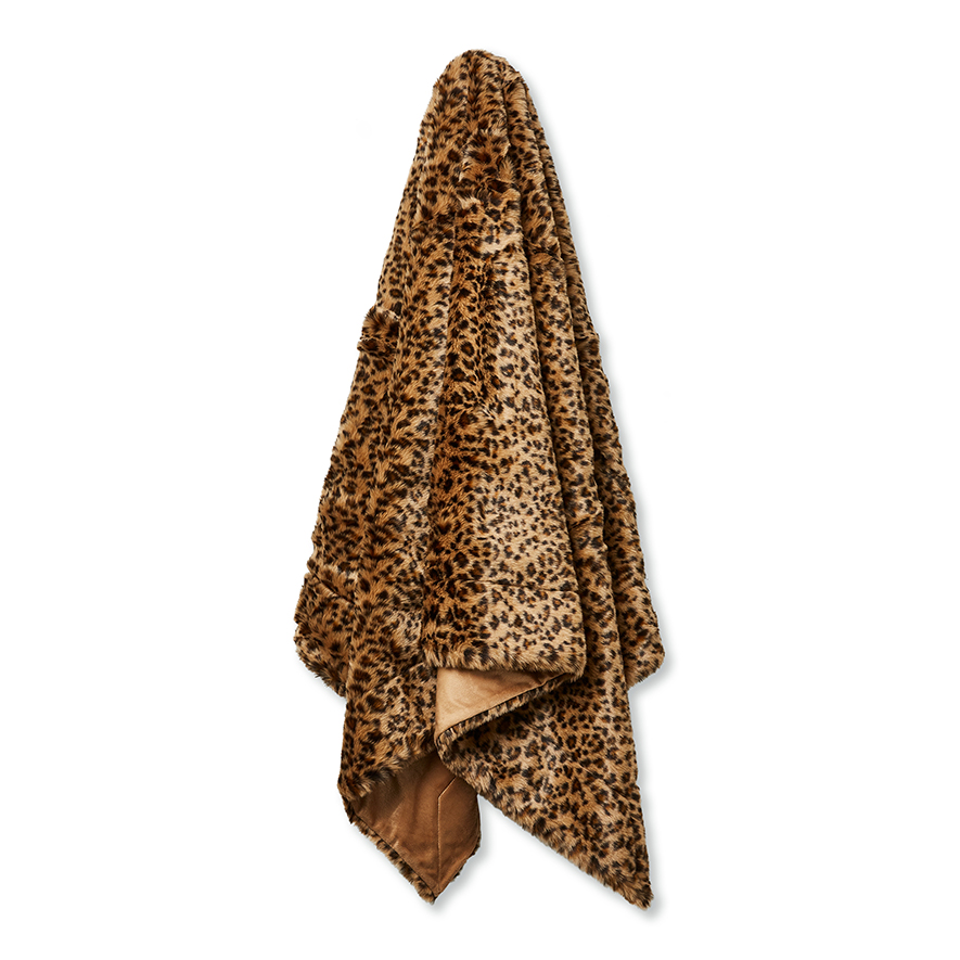 Home Republic - Montana Leopard Fur Throw | Adairs