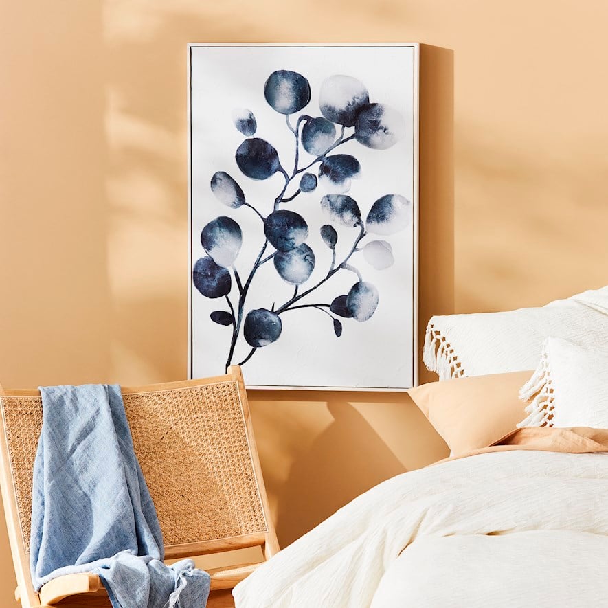 Indigo Botanical Ink Eucalyptus Canvas | Adairs