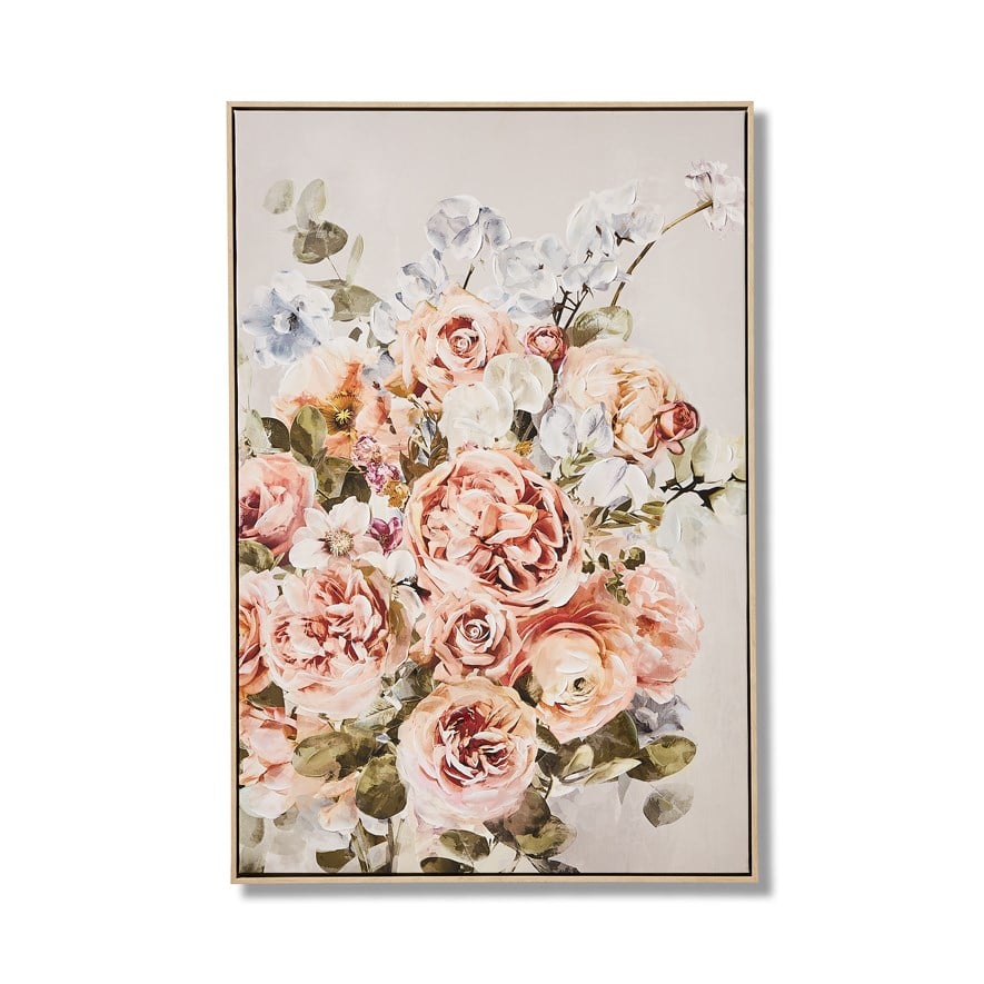 Bold Grey Floral Canvas | Adairs