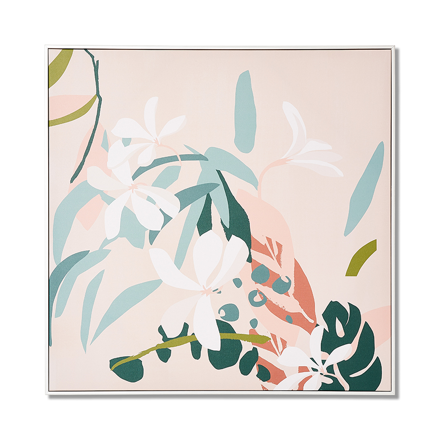 Desert Leaves Sunset Frangipani Wall Art | Adairs