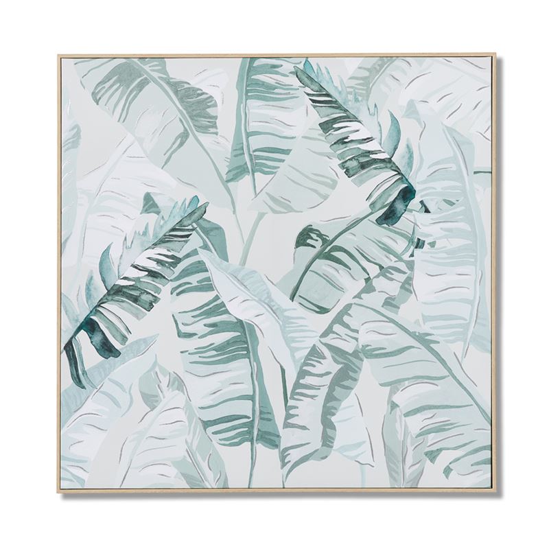 Palm Cove Sage Silver Palms Canvas | Adairs