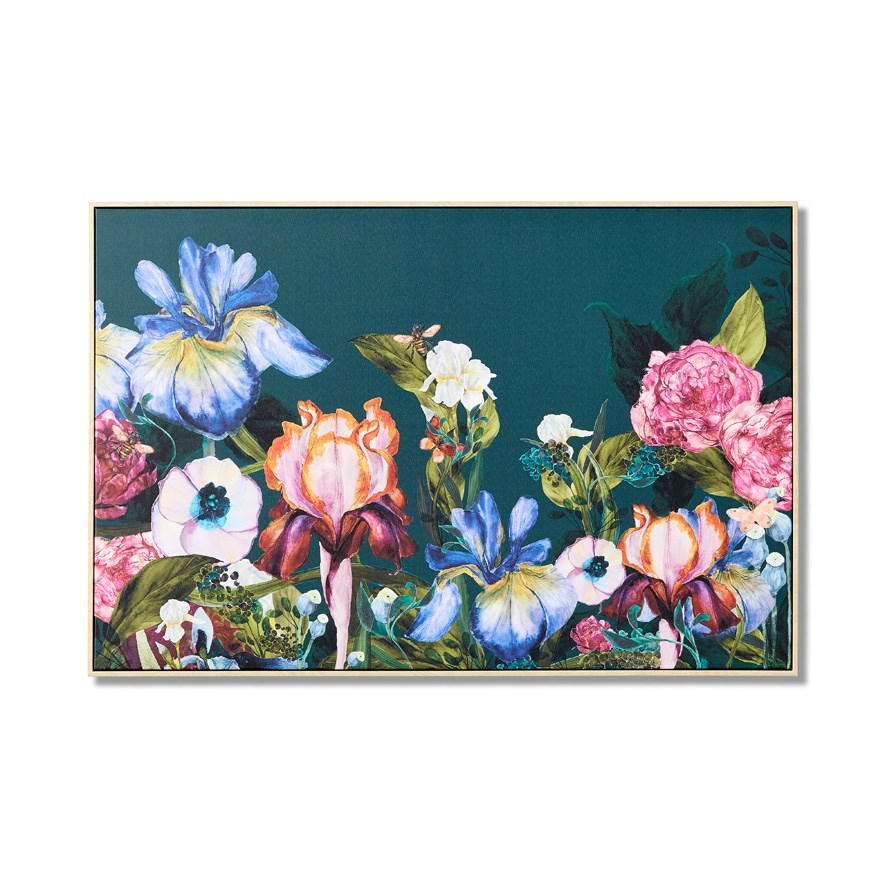 Home Republic - Winter Iris Emerald Still Life Wall Art | Adairs