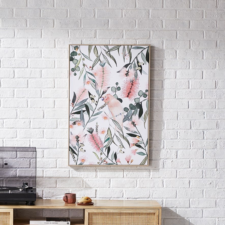 Mercer + Reid - Australian Native Flora Blush Pink Cockatoo Wall Art ...