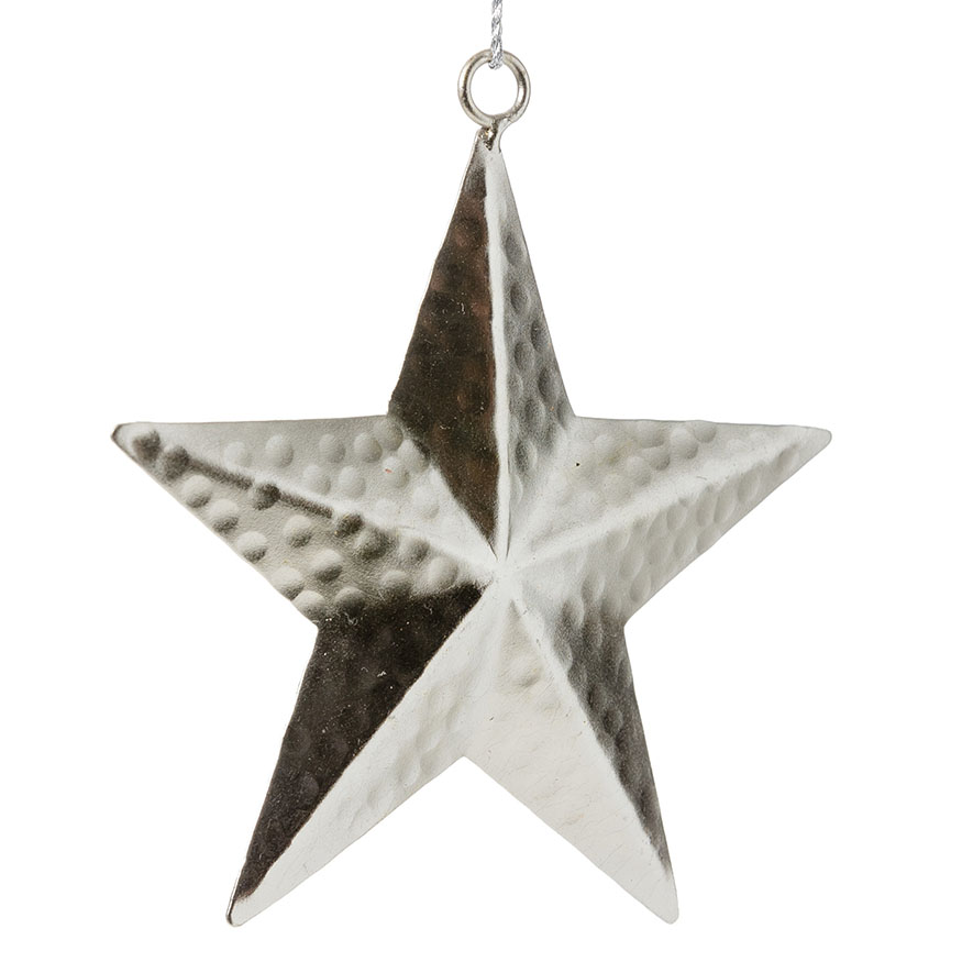 Mercer + Reid - Silver Beaten Metal Star Ornament | Adairs