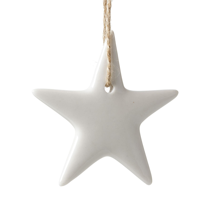 Mercer + Reid - Shiny White Ceramic Star Decoration | Adairs