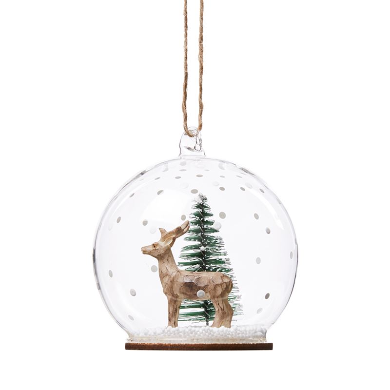 Laser Glass Ornament Deer Standing | Adairs
